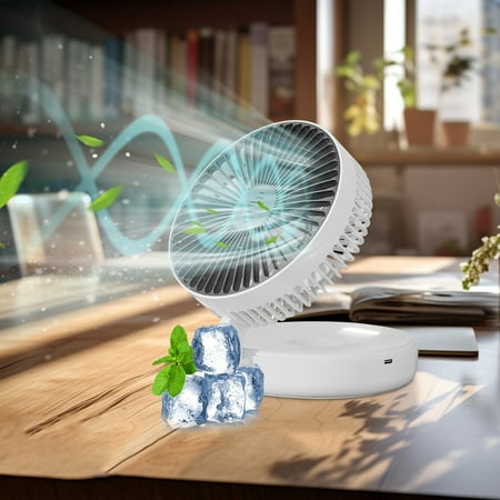 

JGJJUGN USB Foldable Wall Fan with Night Light and Adjustable Speed Portable Dormitory Fan Desktop and Wall Mountable Quiet Brushless Mini Fan with 1200mAh Battery