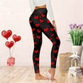 thumbnail image 2 of KDFJPTH Women's High Waist Heart Print Leggings Soft Stretchy Workout Yoga Pants Casual Loungewear Black XL, 2 of 4