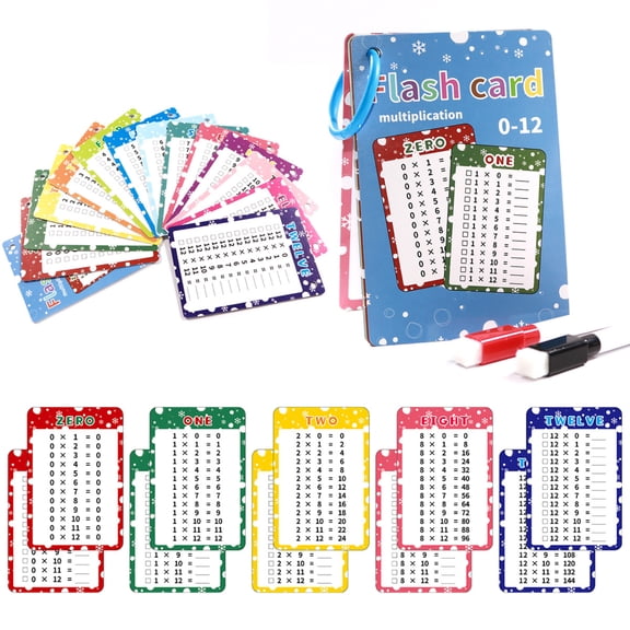 14Pc Erasable Math Flashcards For Basic Arithmetic Operations With Reusable Design, Easy-Carry Hanging Hole, Suitable For For Everyone School Training & Early Education