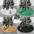 thumbnail image 4 of Injueey Manta con inferior para árbol de Navidad, atmósferas temáticas, alfombrilla para suelo de Navidad, fotografía, decoración de adorno Kits de decoración para fiestas Dorado Blanco Injueey HA065315-03, 4 of 6