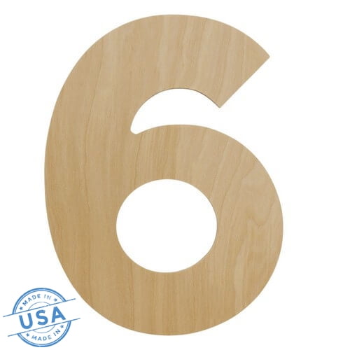 Wooden Number 6 Cutouts 8", Wooden Numbers for Wall Decor, Home Decor