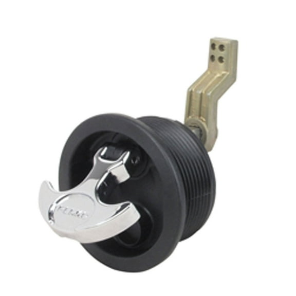 Perko 1092DP1BLK Surface-Mount Non-Locking Latch for 1/8" to 3/4" Thick Smooth/Carpeted Surface, Fits 2-1/2" Hole - 3/4" to 2-3/8" Cam Bar, Black