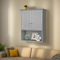 Resenkos Wall Mount Bathroom Storage Cabinet -Gray, Wall Cabinet for Bathroom Laundry Room Kitchen