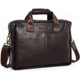 thumbnail image 2 of Leather Briefcase Handbag Messenger Business Bags for Men, 2 of 7