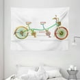 thumbnail image 1 of Decorative Tapestry, Colorful Tandem Bicycle Design on White Background Pattern Clipart Style Print, Wall Hanging for Bedroom Living Room Dorm Decor, 80W X 60L Inches, Multicolor, by Ambesonne, 1 of 2