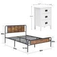 thumbnail image 3 of VECELO 3-Piece Bedroom Sets Metal Bed Frame and 2 Nightstands, 3 of 7