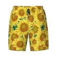 thumbnail image 4 of Lsque Mens Swim Trunks Floral Sunflowers Pattern - Bathing Suit Compression Liner - Beach Swim Shorts Swimwear - (S-3XL) - Stretch Quick Dry -, 4 of 9