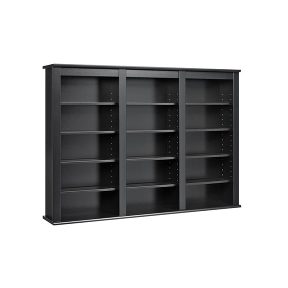 Hawthorne Collections Triple Floating Media Wall Storage in Black