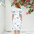 thumbnail image 5 of Abcomgle Girls Summer Dresses Size 14-16 Casual A-Line Double Layer Ruffle Sleeve Tshirt Dresses Floral Print Beach Crew Neck Swing Sundresses for 4-14t Kids, 5 of 5