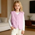 thumbnail image 2 of Toddler Girls Fuzzy Vests Purple Vest for Girls Cozy Warm Winter Clothes Girl Coats Size 3-4 Years, 2 of 4