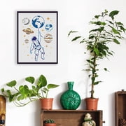 Astronaut Stencils Plastic Outer Space Theme Drawing Painting Stencils Planet Earth Star Pattern Wall Stencils Reusable Stencils