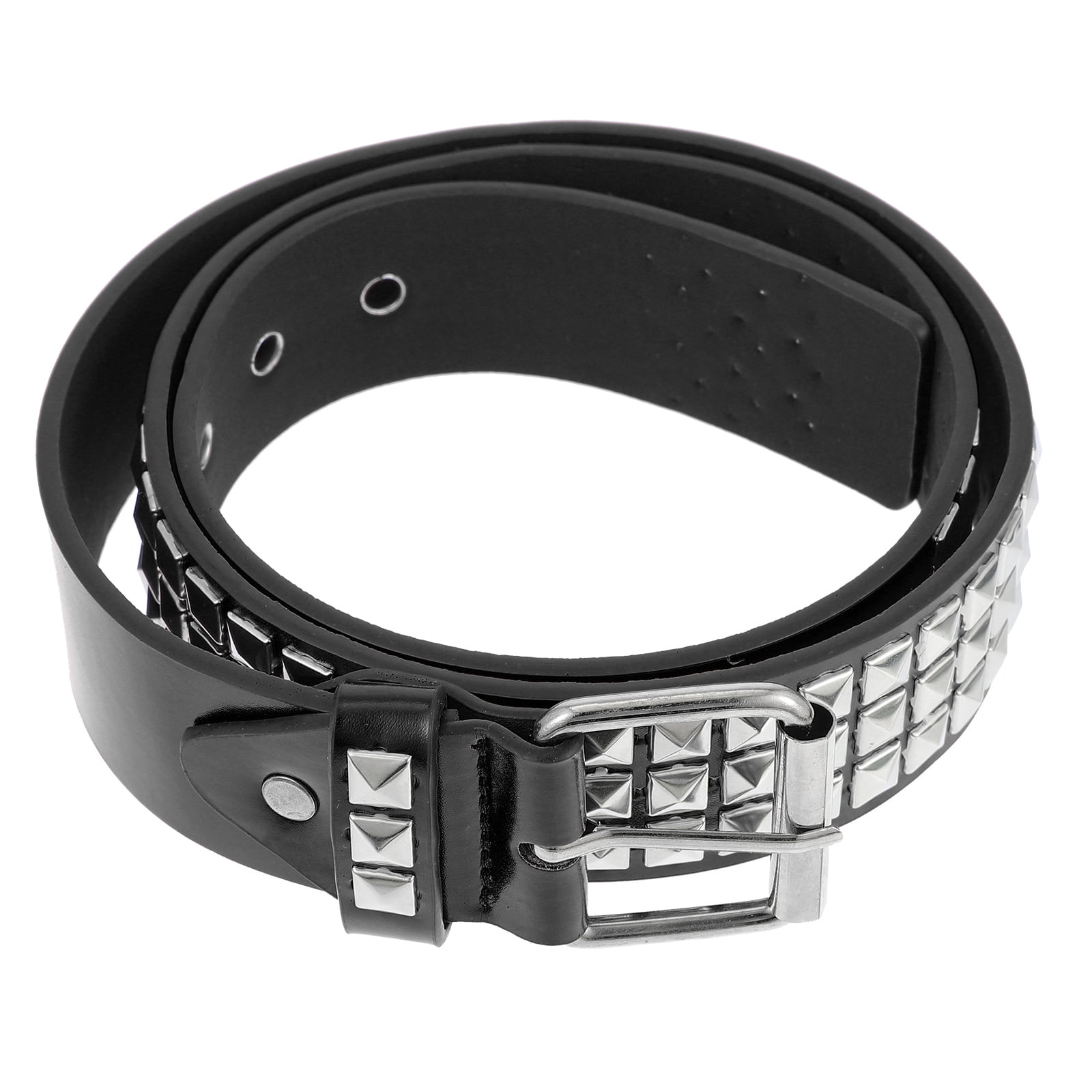 Qumonin Mens Womens Studded PU Leather Belt Rivet Waistband Qumonin Mens Womens Studded PU Leather Belt Rivet Waistband