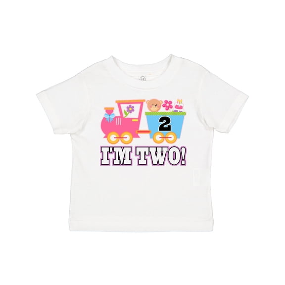 Inktastic 2nd Birthday Cute Pink Train Girls Toddler T-Shirt
