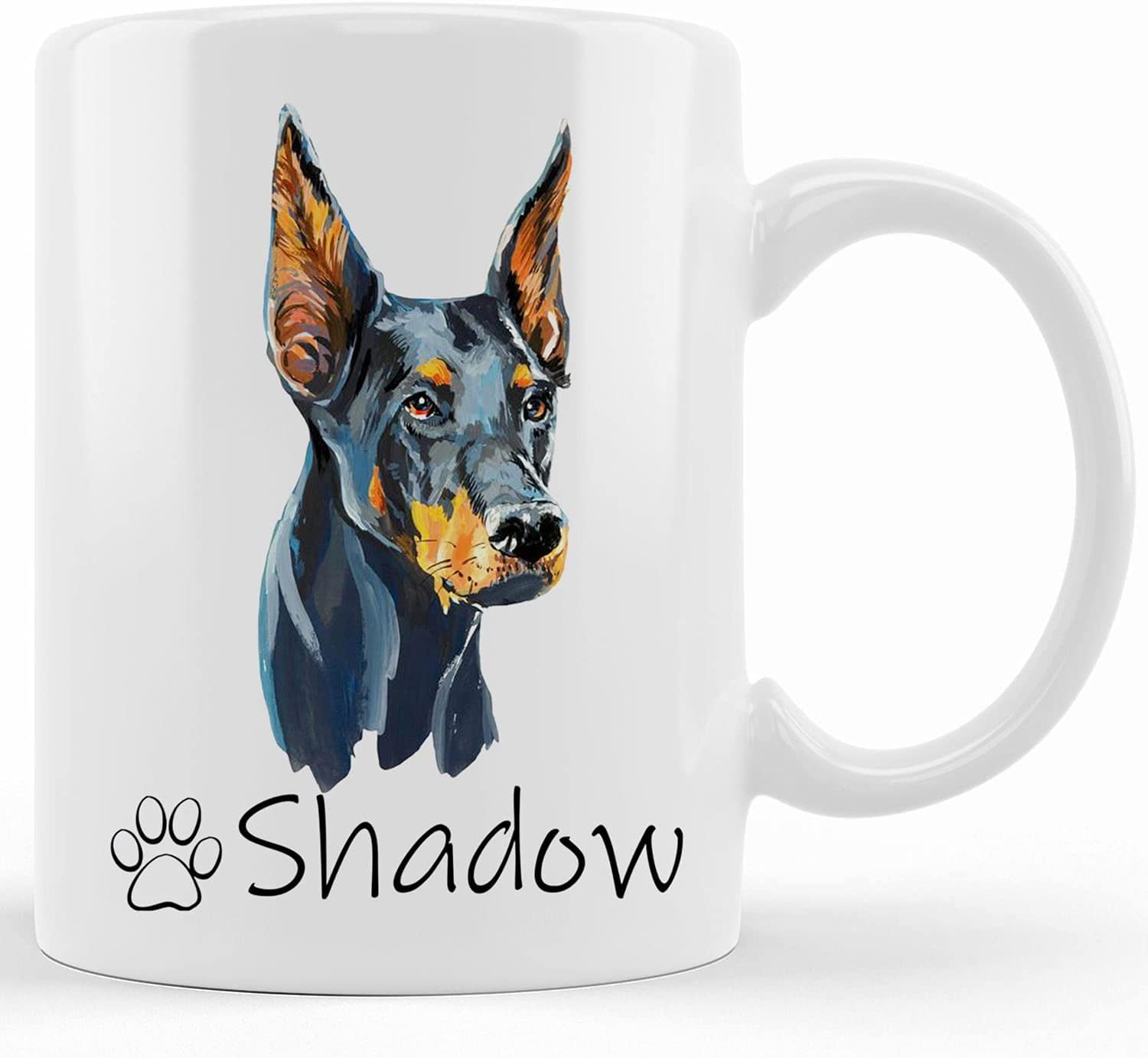 Doberman coffee mug top