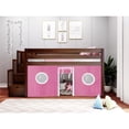 thumbnail image 5 of JACKPOT Solid Wood Low Loft Twin Bed with Stairway and Tent in Cherry/Pink/White, 5 of 6