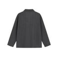 thumbnail image 4 of RYDCOT Men's Lapel Sweatshirt Shirts Long Sleeve Soft Fashion Casual Pullover Top Solid Color Loose Jumper T-Shirt for Fall Winter Dark Gray, 4 of 4