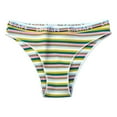thumbnail image 2 of Outfmvch Cheeky Panties Womens Underwear Panties for Women's Fashion Low Waist Underwear Color Striped Briefs Underwear Women Panties for Women(clearance) Green Xl, 2 of 7