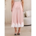 thumbnail image 3 of DARING DIVA Women's A-Line Silk Cocktail Wedding Midi Dress Medium Pink, 3 of 6