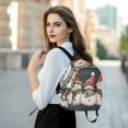 thumbnail image 6 of FORMRS Mini Backpack Purse for Women Quilted Travel Daypack Casual Shoulder Bag, Red Snowmen, 6 of 7