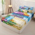 thumbnail image 2 of Manfei Pretty Flowers Zipper Twin Comforter Sets with Fitted Sheet and 2 Pillowcases,Sun Golden Sand Zipper Bedding Set,Yellow Blue,Reversible,4pcs, 2 of 8