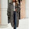 thumbnail image 4 of BiZtdJrK 50% Percent Off Sales Today Women's Fashion Winter Coats Fuzzy Fleece Long Sleeve Lapel Jackets Open Front Faux Fur Warm Long Cardigans Outerwear Brown XL, 4 of 9