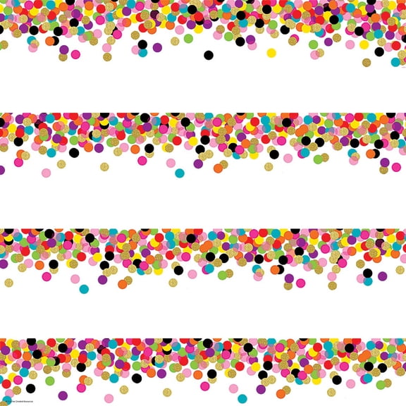 Teacher Created Resources Confetti Straight Border Trim, Multicolor, 12 Count Pack