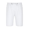 thumbnail image 4 of Daqian Men's Linen Large Pocket Shorts Half Shorts Pants Mens Shorts with Pockets and Drawstrings Big Mens Shorts Cargo Shorts for Men White-1 M(M), 4 of 5