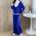 thumbnail image 2 of Womens Fashion New Fashion Casual Solid Color Knitted Set Casual Top and Pants Two-piece Set Sleek Casual Wear, 2 of 5