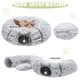 thumbnail image 3 of Cama túnel para gatos interior donut felpa suave cueva gato juguete multifuncional pequeños medianos grandes gatitos conejos hurones cojín lavable gri, 3 of 7