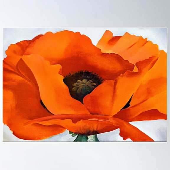 Kna Prints - Georgia Okeeffe Red Poppy , Wall Art For Home Decor, Living Room, Bedroom, Office, UNFRAMED-8x12