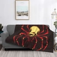 thumbnail image 2 of Yiaed Red Skull Spider Print Blanket Throw Blanket Soft Cozy Flannel Blanket for Home Bed Sofa Couch Chair-80"x60", 2 of 6