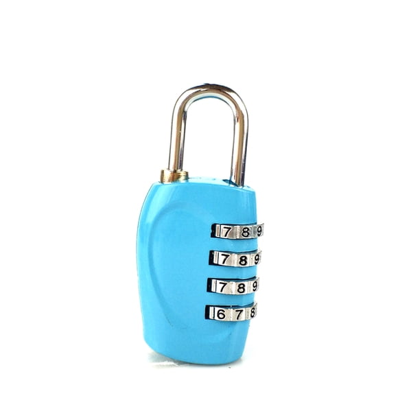 Riwesomey Office 4-digit Combination Lock Camping Business Padlock Accessories Door Gate Resettable Trip Suitcase Locker Luggage Security Herramientas y ferretería Cielo azul