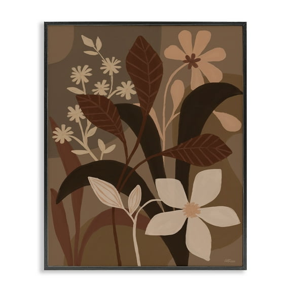 Stupell Industries Boho Plant Layers Plants & Flowers Painting Black Framed Art Print Wall Art, 11 x 14