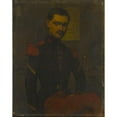thumbnail image 2 of Jean-Jacques Henner 15x18 Black Ornate Wood Framed Double Matted Museum Art Print Titled - Portrait of Sergeant Fourrier (1852), 2 of 5