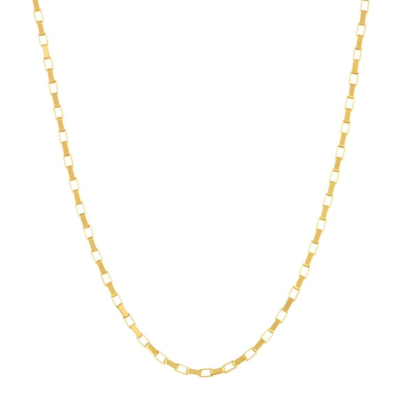 Honey Crush Real 14K Yellow Gold Polished Long Box Chain (0.88mm, 20in)
