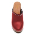 thumbnail image 3 of YDN Women Chunky Platform Round Toe Clogs Mules Rivets Studs Slip On Cork High Heels Slides Sandals Dressy Prom Daily Shoes Size 6.5 Red, 3 of 4