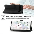 thumbnail image 5 of SaniMore for Google Pixel 6 Pro 6.7" Magnetic Flip Wallet Case with Cross Body Strap, PU Leather Case with Card Slot & Multi-Angle Kickstand Shockproof Protective Case for Girls Ladies, Black, 5 of 12