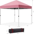 thumbnail image 4 of 10x10ft/8x8ft Pop Up Canopy Tent,Instant Portable Shelter w/3 Adjustable Heights,Wheeled Bag,8 Stakes,4 Ropes,Portable Shelter for Events Parties Camping, 4 of 6