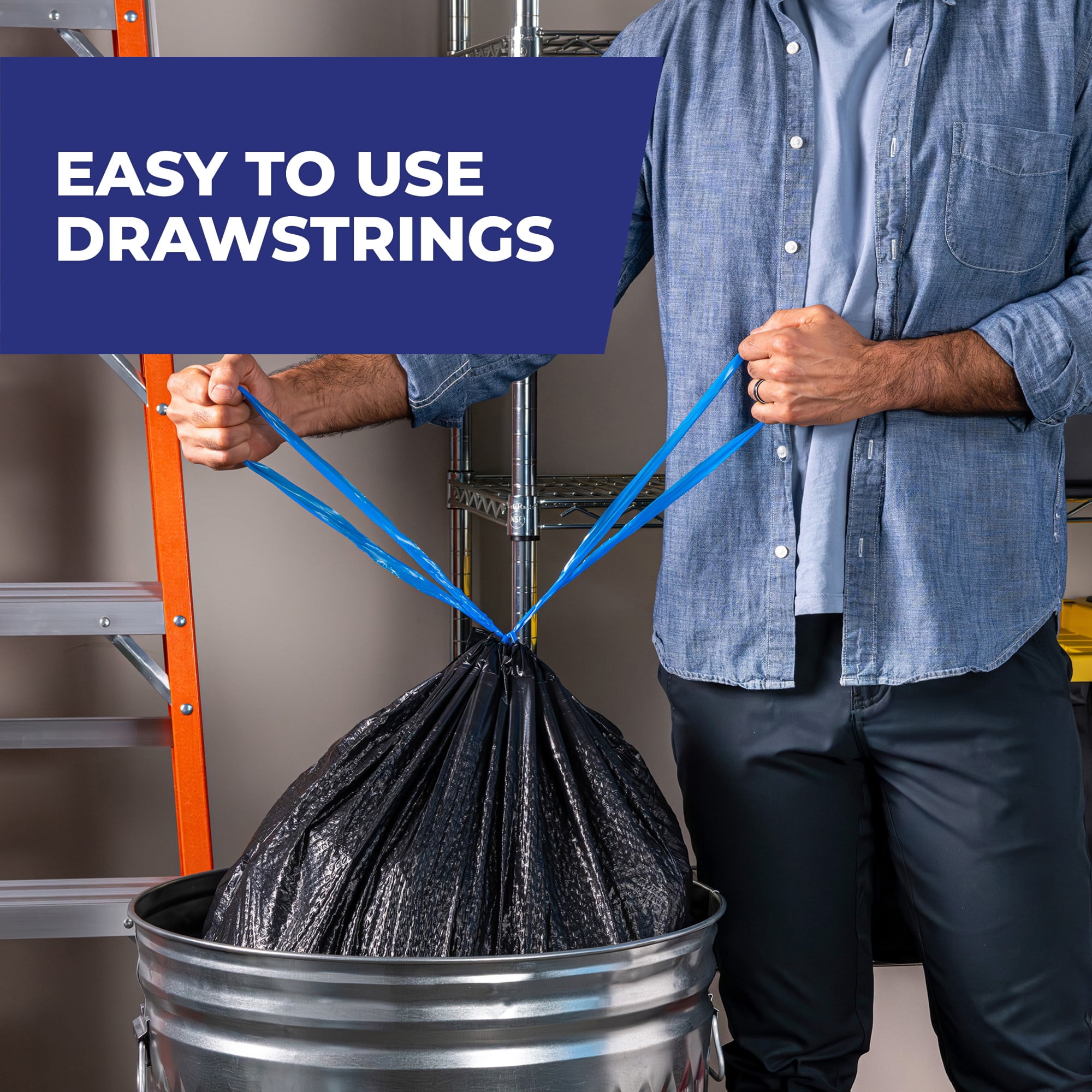 Hefty Ultra Strong 30 Gallon Trash Bags, Black Large Trash Bags, Fabuloso Peach Scent, 20 Bags