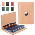 thumbnail image 1 of Funda para pasaporte ALLIVE de piel auténtica con ranura para Airtag, color beige, 1 of 6