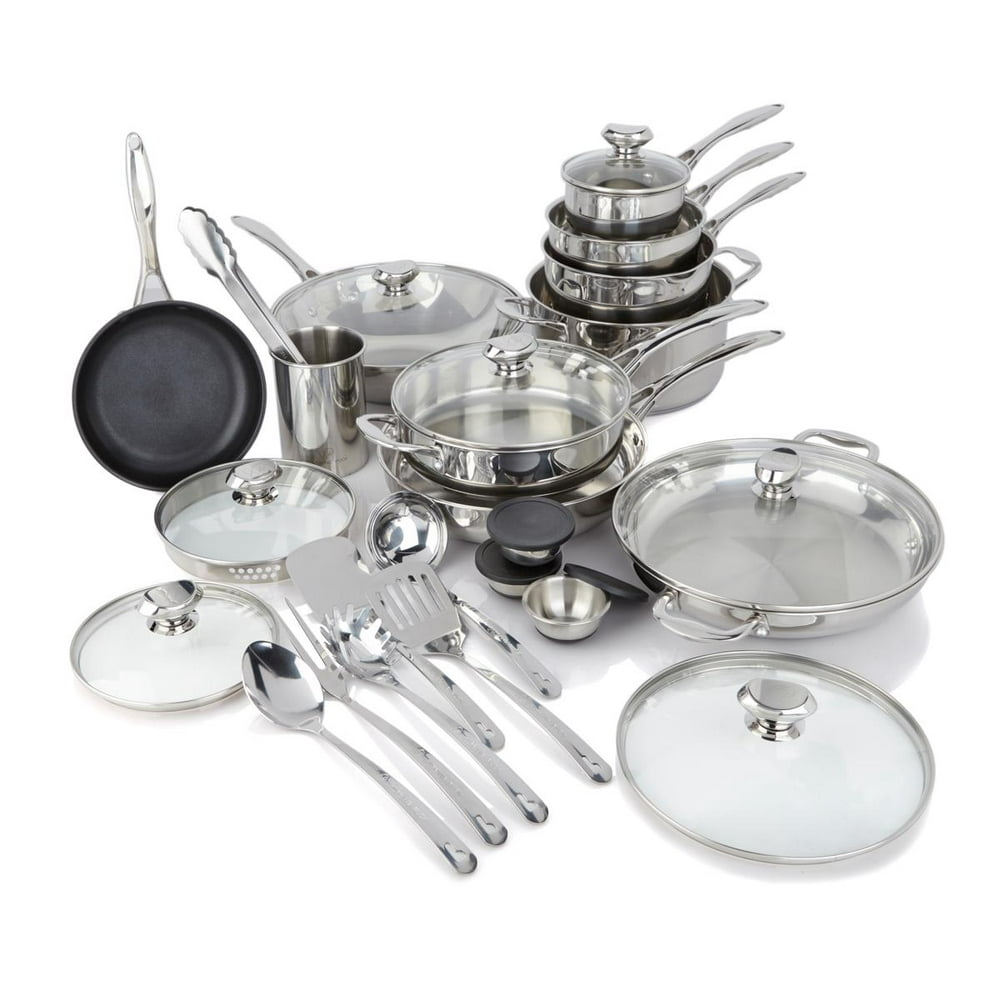 Wolfgang Puck 27-piece Stainless Steel Cookware Set - Walmart.com Wolfgang Puck Stainless Steel Pans
