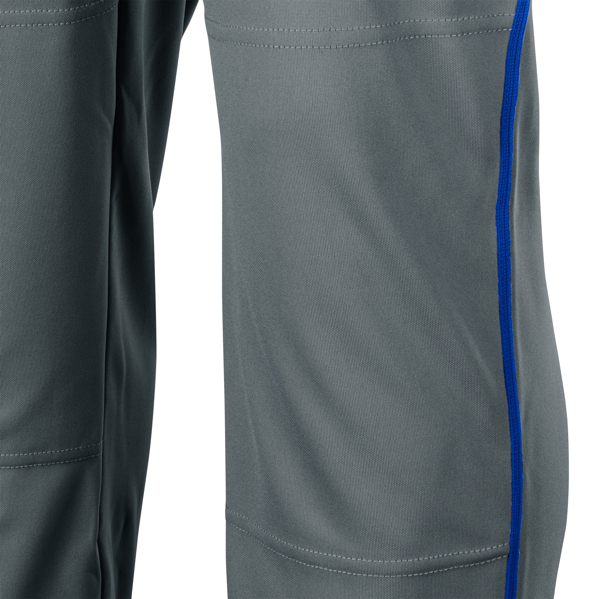 Triple Crown Open-Bottom Baseball Pants with Braid, Youth X-Small, Graphite with Royal Braid