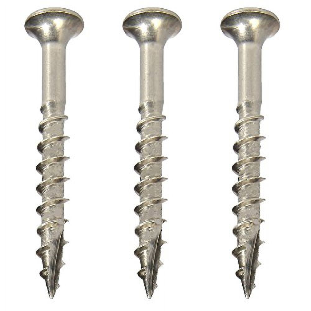 Fastenere Stainless Steel 18-8 Deck Screws - #10 x 1-1/4" (100 Pack) Wood Cutting Point, Square Drive, Partial Thread, Bright Finish for Wood, Exterior, Decking, Composite, Fencing, Type 17 Point