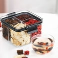 thumbnail image 4 of 1Pcs Clear Snack Box Container,4 Compartments Divided Serving Tray with Lid,Snackle Box Container,Snack Organizer for Fruit,Veggie,Perfect for Party,Entertaining,Grain,Sugar,Flour,Rice,Nut, 4 of 6