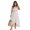 White, variant on Women's Eyelet Ruffled Hem Off-Shoulder Dress with Lace Detailing and Slit Slight Stretch 100% Polyester Fabric