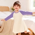 thumbnail image 7 of Vividxx Girls Dresses Long Sleeve Fall Dress Cute Casual Color Block Toddler Dress Kids Clothes 7-8 Years, 7 of 7