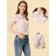 thumbnail image 2 of INSPIRE CHIC Blusa De Manga Corta Con Volantes Y Cuello Peter Pan Floral Para Mujer Rosa S, 2 of 4