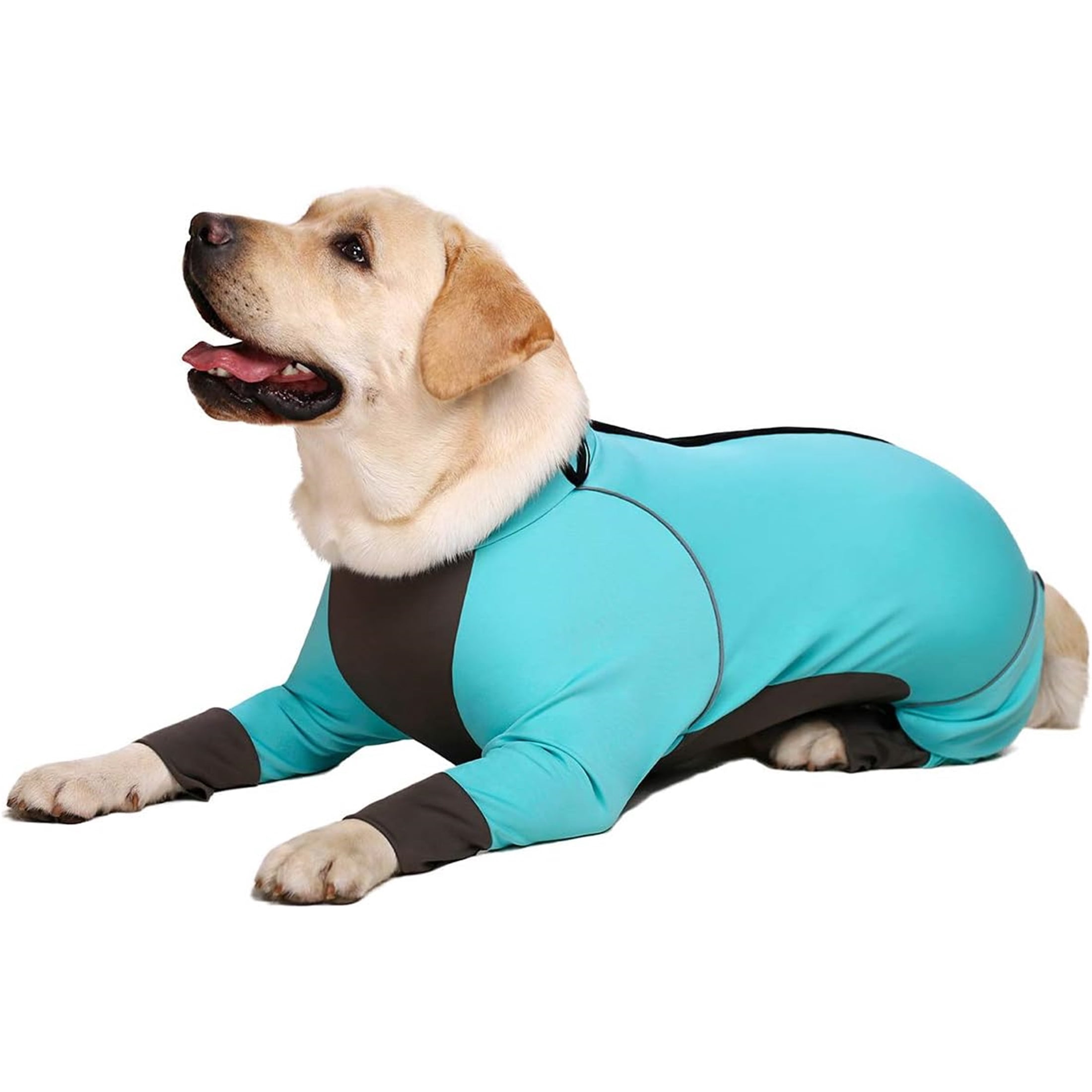 UOSIA Dog Jumpsuit - Waterproof Blue Zip Up Dog Clothes, Large Size, Full Belly Coverage