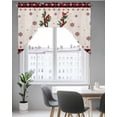 thumbnail image 5 of Red Christmas Elk Kitchen Curtains Swag Valance for Windows/Bathroom/Cafe, Xmas Snowflake Botanical Berry Rod Pocket Drape Panel Swag Curtains Valance for Bedroom/Living Room 56"x36", 5 of 6