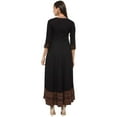 thumbnail image 2 of Yash Gallery Women's Rayon Printed Angrakha Kurta (Black), 2 of 5